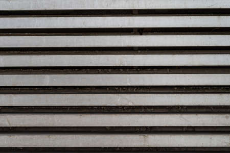 Grunge silver grey metal horizontal lines - high quality texture / backgroundの写真素材