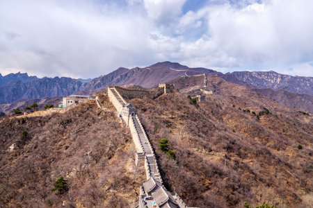 Great Wall of China, Mutianyu section near Beijing, panoramic view, autumn