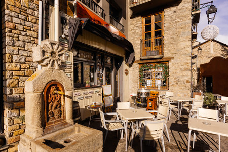 Andorra la Vella, Andorra, February 2018 Traditional bar in capital of Andorra. Renowned duty free...