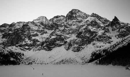 Beautiful view of snowy mountainsの写真素材