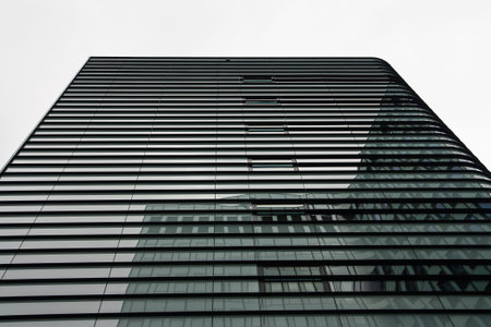 wall of the building full of windows