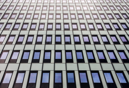 wall of the building full of windows