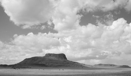 Wagon Mound, a landmark in New Mexico の写真素材
