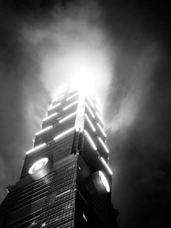 Taipei 101 in black and whiteのeditorial素材