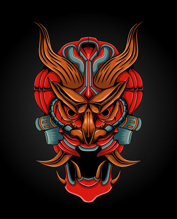 skull spooky ornament, this is an ideal vector illustration for mascots and tattoos or T-shirt graphicsのイラスト素材