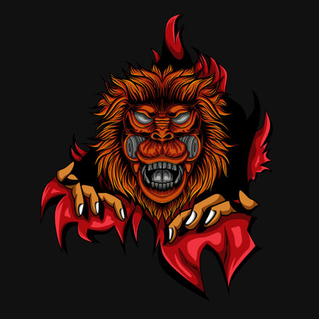 shooter game logo illustration, this is an ideal vector illustration for mascots and tattoos or T-shirt graphicsのイラスト素材