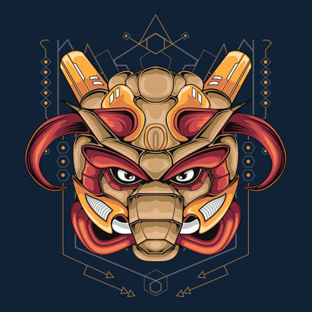 Scouting robot mascot vector illustration, this is an ideal vector illustration for mascots and tattoos or T-shirt graphicsのイラスト素材