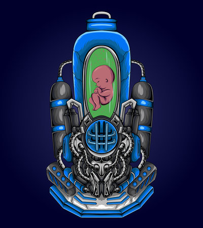 Scouting robot mascot vector illustration, this is an ideal vector illustration for mascots and tattoos or T-shirt graphicsのイラスト素材