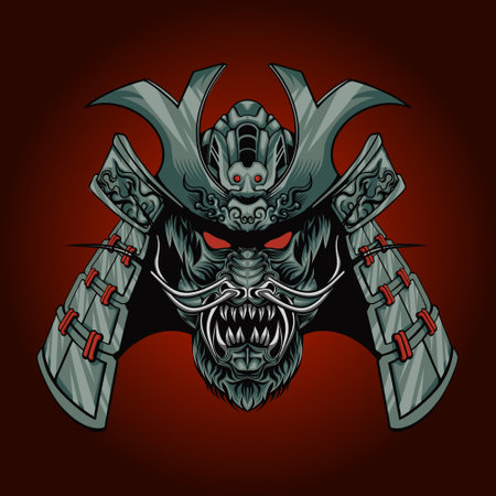 Monster Mecha Samurai Illustration Collection, this is an ideal vector illustration for mascots and tattoos or T-shirt graphicsのイラスト素材
