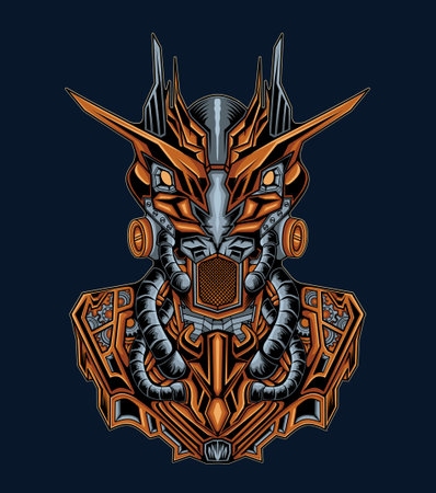 Scouting robot mascot vector illustration, this is an ideal vector illustration for mascots and tattoos or T-shirt graphicsのイラスト素材