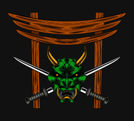 Monster Mecha Samurai Illustration Collection, this is an ideal vector illustration for mascots and tattoos or T-shirt graphicsのイラスト素材