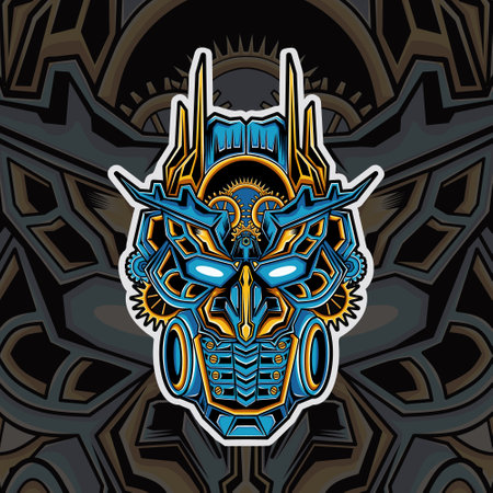 Scouting robot mascot vector illustration, this is an ideal vector illustration for mascots and tattoos or T-shirt graphicsのイラスト素材