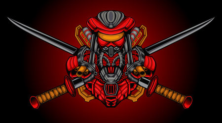 Tech Robot Head Mascot Illustration, this is an ideal vector illustration for mascots and tattoos or T-shirt graphicsのイラスト素材