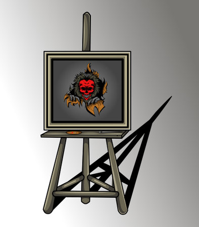 Tech Robot Head Mascot Illustration, this is an ideal vector illustration for mascots and tattoos or T-shirt graphicsのイラスト素材