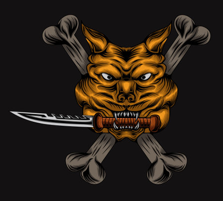 two shooter game cartoon illustrations, this is an ideal vector illustration for mascots and tattoos or T-shirt graphicsのイラスト素材