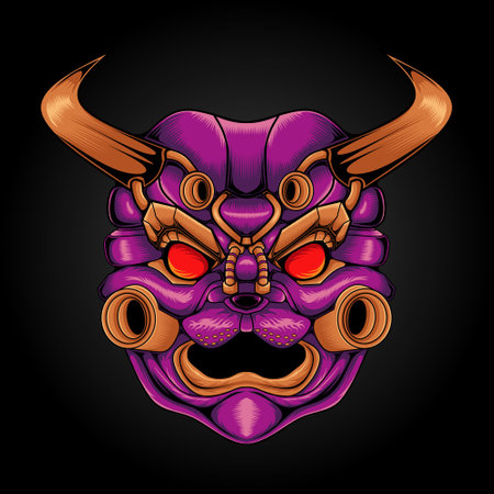 mecha alien monster head illustration, this is an ideal vector illustration for mascots and tattoos or T-shirt graphicsのイラスト素材