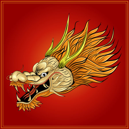 Traditional asian golden dragon, this is an ideal vector illustration for mascots and tattoos or T-shirt graphicsのイラスト素材