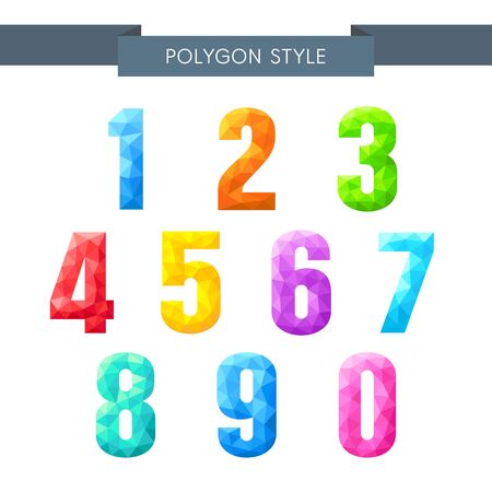Polygon number icon setのイラスト素材