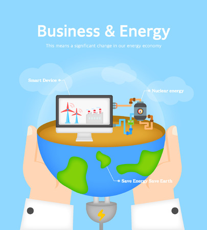 Business and Energy flat designのイラスト素材