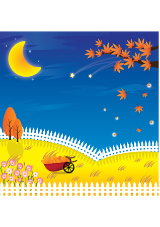 Autumn Landscape templetのイラスト素材