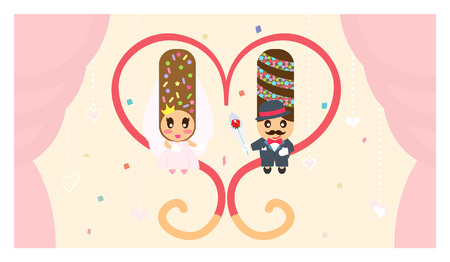Pepero couple characterのイラスト素材