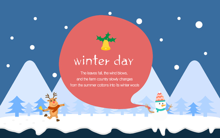 Snowman and Rudolph templetのイラスト素材