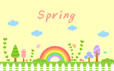 sunny spring day templetのイラスト素材