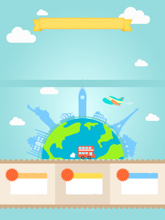Overseas Travel events templateのイラスト素材