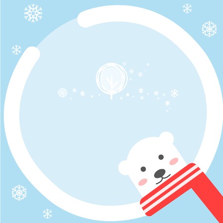 illustrationwinter polar bear imageのイラスト素材