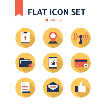 Business Flat Icon Setのイラスト素材