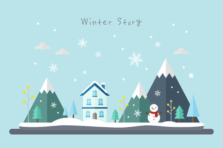 winter illustrationのイラスト素材