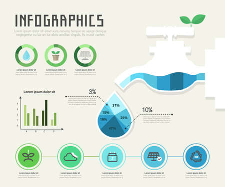eco Info graphicsのイラスト素材