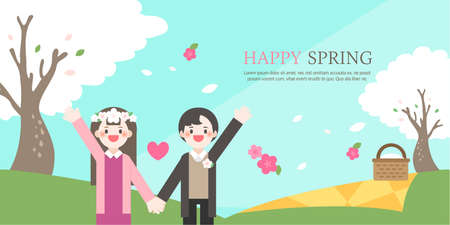 spring illustrationのイラスト素材