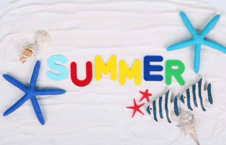 Top view of summer accessoriesの写真素材