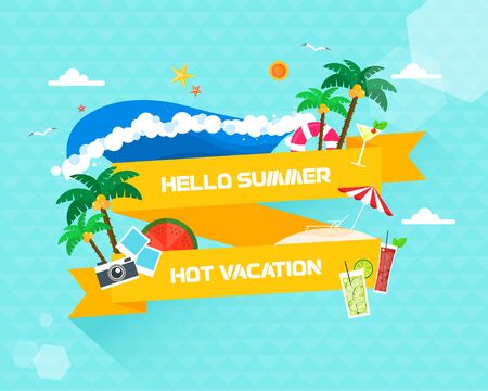 summer illustrationのイラスト素材