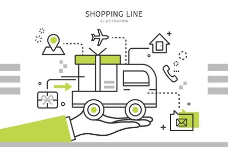 Line shopping illustrationのイラスト素材