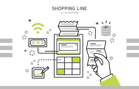 Line shopping illustrationのイラスト素材