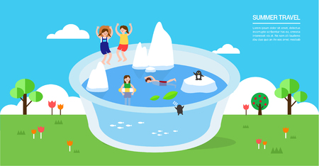 Summer travel illustrationのイラスト素材