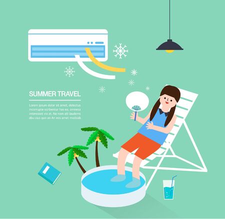 Summer travel illustrationのイラスト素材