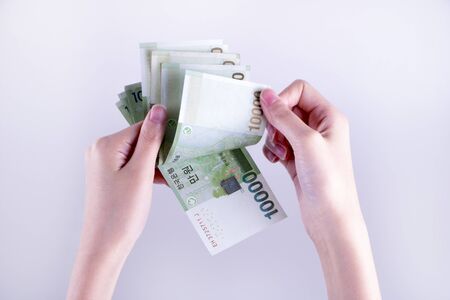 South Korean won currencyの写真素材