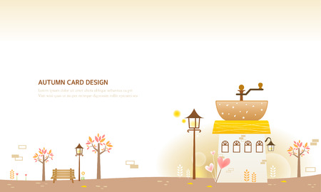 autumn card illustrationのイラスト素材