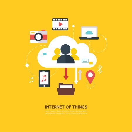 IOT flat illustrationのイラスト素材