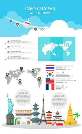 Travel Info graphic illustrationのイラスト素材