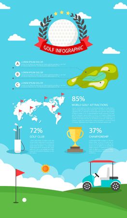 golf Info graphic illustrationのイラスト素材