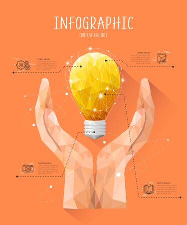 Competition Polygon Info Graphic Illustrationのイラスト素材