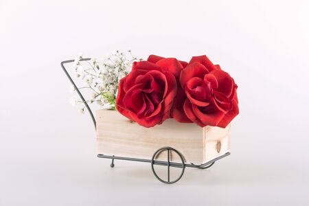 Beautiful roses and cartsの写真素材