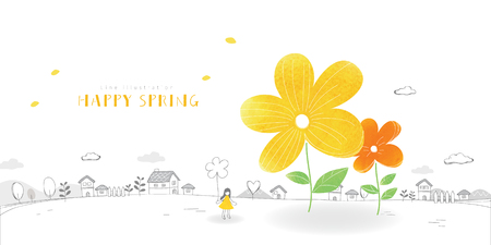 Lovely Spring Illustrationのイラスト素材