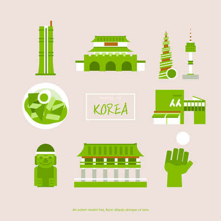 Creative illustration of a cute Landmark illustrationのイラスト素材