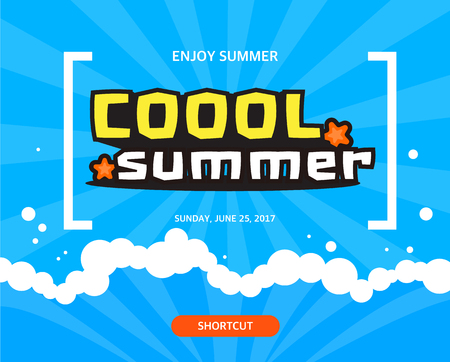 Cool summer sea and beachのイラスト素材