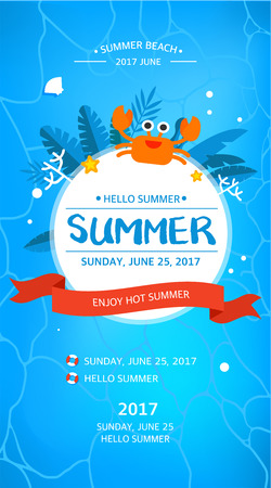 Cool summer sea and beachのイラスト素材